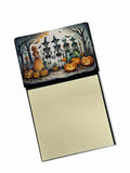 Calacas Skeletons Spooky Halloween Watercolor Sticky Note Holder Refillable Dispenser Desk Accessory 3x3 Pad Gift