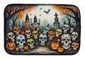 Calaveras Sugar Skulls Spooky Halloween Dish Drying Mat Absorbent Dish Drying Mat Pad for Kitchen Counter Dish Drainer Mat for Countertop, 14 x 21", Multicolor
