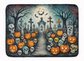 Calaveras Sugar Skulls Spooky Halloween Memory Foam Kitchen Mat Machine Washable Anti-Fatigue Cushion Comfort Bath or Kitchen Rug