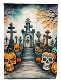 Calaveras Sugar Skulls Spooky Halloween House Flag 28x40 Porch Sleeve Pole Decorative Outside Yard Banner Artwork Wall Hanging, Polyester