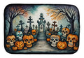 Calaveras Sugar Skulls Spooky Halloween Dish Drying Mat Absorbent Dish Drying Mat Pad for Kitchen Counter Dish Drainer Mat for Countertop, 14 x 21", Multicolor