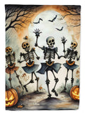 Dancing Skeletons Spooky Halloween House Flag 28x40 Porch Sleeve Pole Decorative Outside Yard Banner Artwork Wall Hanging, Polyester