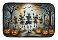 Dancing Skeletons Spooky Halloween Dish Drying Mat Absorbent Dish Drying Mat Pad for Kitchen Counter Dish Drainer Mat for Countertop, 14 x 21", Multicolor