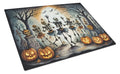 Dancing Skeletons Spooky Halloween Cutting Board Tempered Glass Kitchen Cutting Surface, Heat Resistant Chopping, Non-Slip Feet, Food Prep & Serving