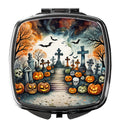 Day of the Dead Spooky Halloween Compact Mirror Decorative Travel Makeup Mirror for Women Girls Gifts Pocket Makeup Mirror Folding Handheld
