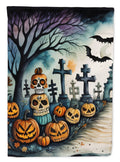 Day of the Dead Spooky Halloween House Flag 28x40 Porch Sleeve Pole Decorative Outside Yard Banner Artwork Wall Hanging, Polyester