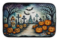 Day of the Dead Spooky Halloween Dish Drying Mat Absorbent Dish Drying Mat Pad for Kitchen Counter Dish Drainer Mat for Countertop, 14 x 21", Multicolor