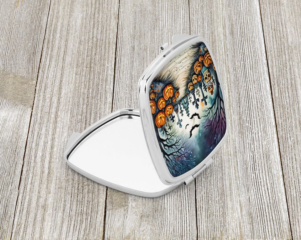 Day of the Dead Spooky Halloween Compact Mirror Decorative Travel Makeup Mirror for Women Girls Gifts Pocket Makeup Mirror Folding Handheld