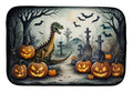 Dinosaurs Spooky Halloween Dish Drying Mat Absorbent Dish Drying Mat Pad for Kitchen Counter Dish Drainer Mat for Countertop, 14 x 21", Multicolor