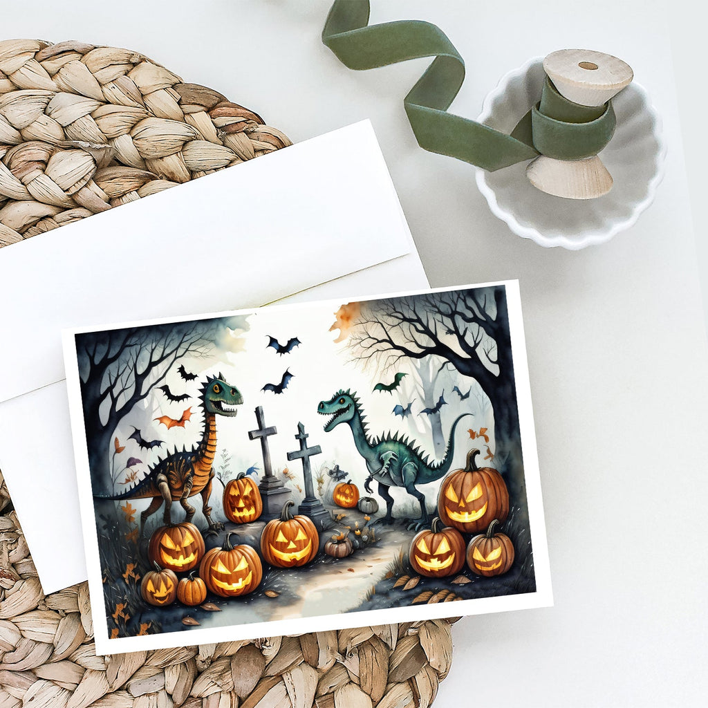 Dinosaurs Spooky Halloween Greeting Cards Pack of 8 Blank Cards with Envelopes Whimsical A7 Size 5x7
