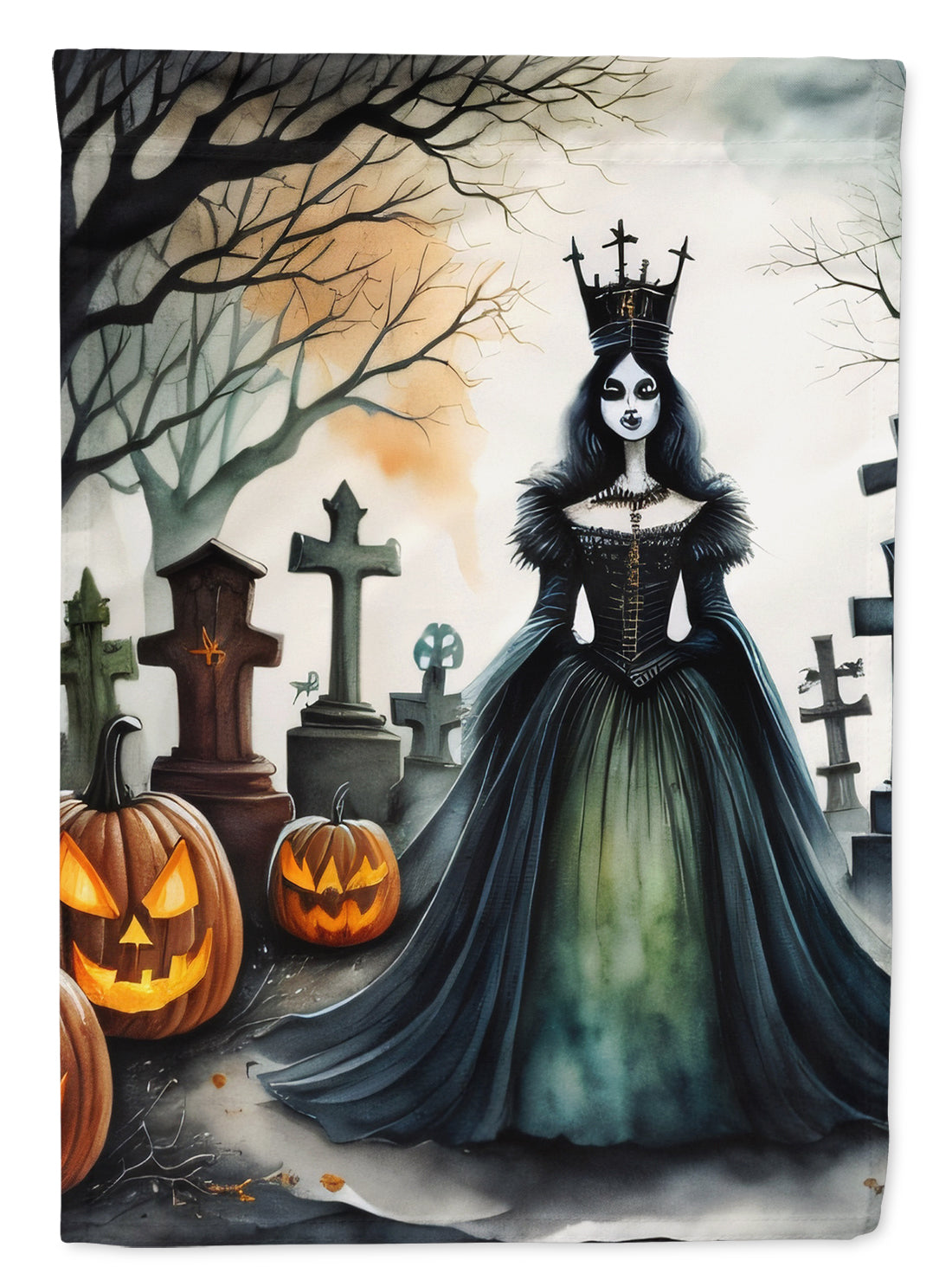 Evil Queen Spooky Halloween House Flag 28x40 Porch Sleeve Pole Decorative Outside Yard Banner Artwork Wall Hanging, Polyester