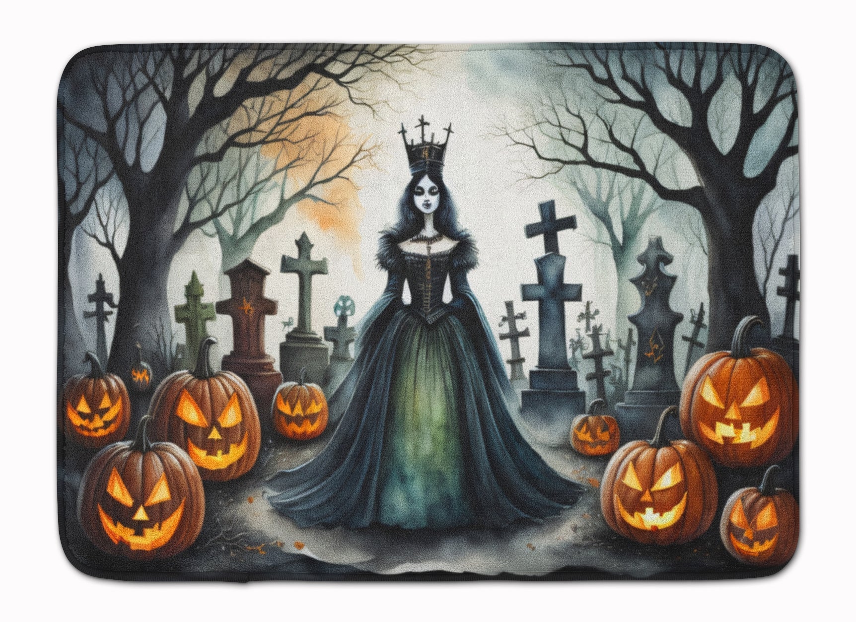 Evil Queen Spooky Halloween Memory Foam Kitchen Mat Machine Washable Anti-Fatigue Cushion Comfort Bath or Kitchen Rug