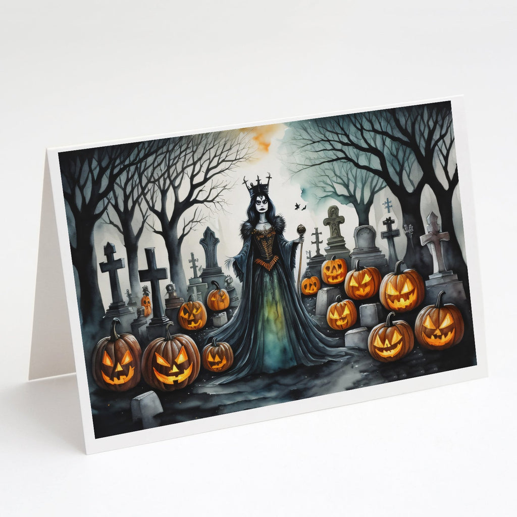 Evil Queen Spooky Halloween Greeting Cards Pack of 8 Blank Cards with Envelopes Whimsical A7 Size 5x7