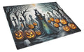 Evil Queen Spooky Halloween Cutting Board Tempered Glass Kitchen Cutting Surface, Heat Resistant Chopping, Non-Slip Feet, Food Prep & Serving