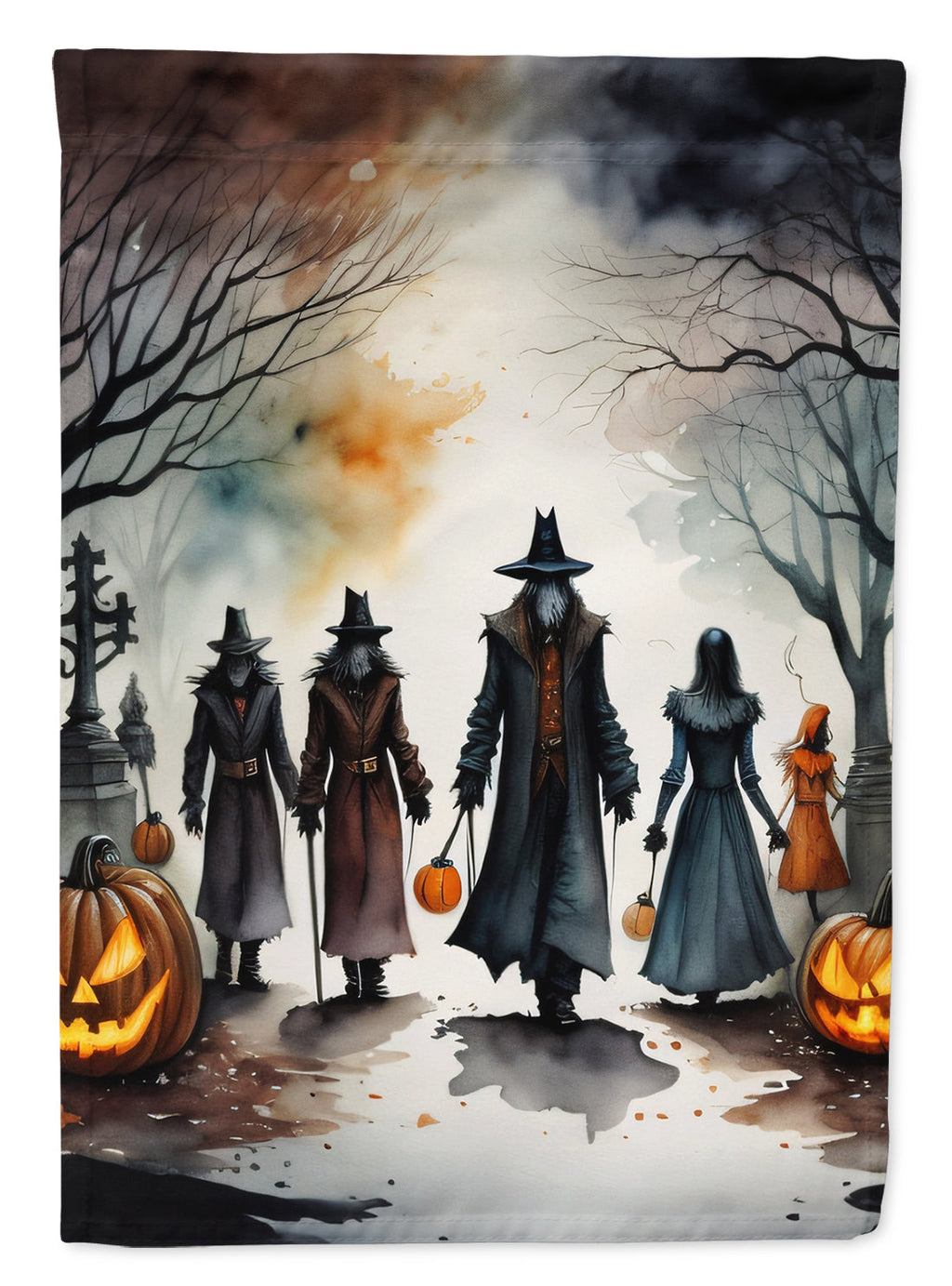 Vampires Spooky Halloween House Flag 28x40 Porch Sleeve Pole Decorative Outside Yard Banner Artwork Wall Hanging, Polyester