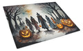 Vampires Spooky Halloween Cutting Board Tempered Glass Kitchen Cutting Surface, Heat Resistant Chopping, Non-Slip Feet, Food Prep & Serving