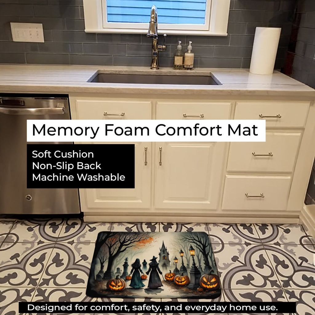 Vampires Spooky Halloween Memory Foam Kitchen Mat Machine Washable Anti-Fatigue Cushion Comfort Bath or Kitchen Rug