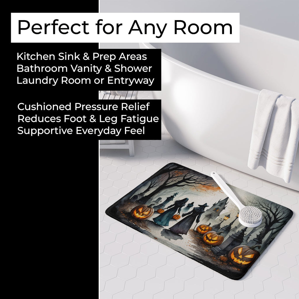 Vampires Spooky Halloween Memory Foam Kitchen Mat Machine Washable Anti-Fatigue Cushion Comfort Bath or Kitchen Rug