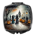 Vampires Spooky Halloween Compact Mirror Decorative Travel Makeup Mirror for Women Girls Gifts Pocket Makeup Mirror Folding Handheld