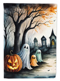 Ghosts Spooky Halloween House Flag 28x40 Porch Sleeve Pole Decorative Outside Yard Banner Artwork Wall Hanging, Polyester