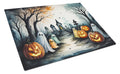 Ghosts Spooky Halloween Cutting Board Tempered Glass Kitchen Cutting Surface, Heat Resistant Chopping, Non-Slip Feet, Food Prep & Serving