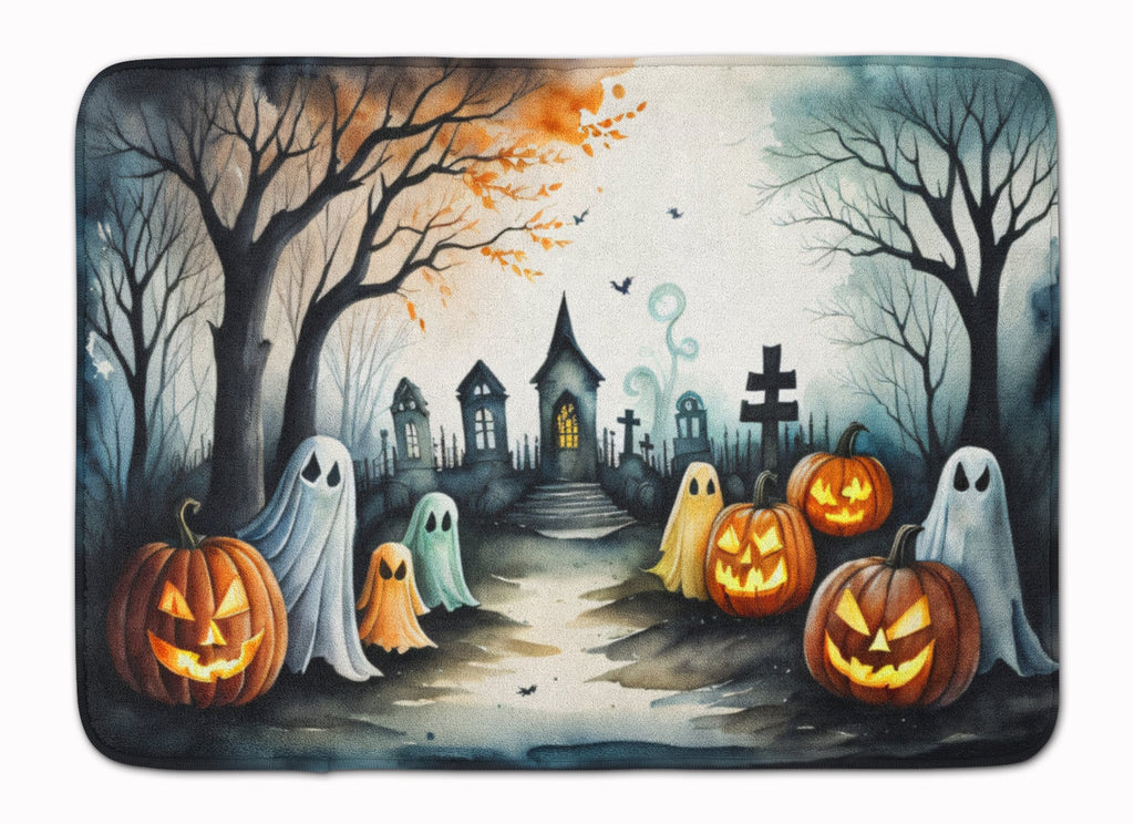 Ghosts Spooky Halloween Memory Foam Kitchen Mat Machine Washable Anti-Fatigue Cushion Comfort Bath or Kitchen Rug