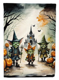Goblins Spooky Halloween House Flag 28x40 Porch Sleeve Pole Decorative Outside Yard Banner Artwork Wall Hanging, Polyester