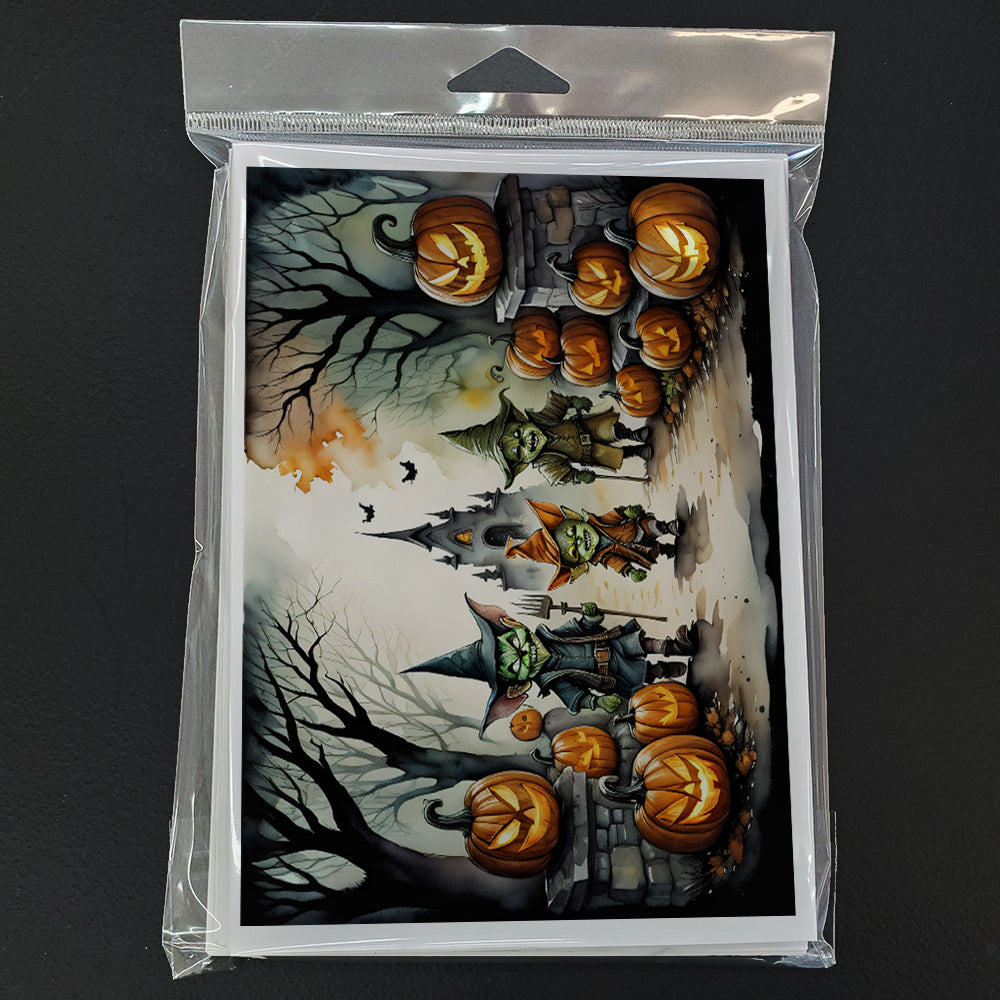 Goblins Spooky Halloween Greeting Cards Pack of 8 Blank Cards with Envelopes Whimsical A7 Size 5x7