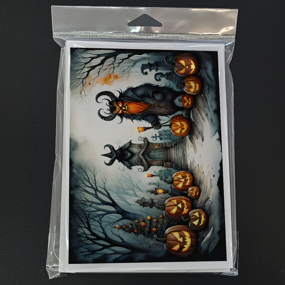 Krampus The Christmas Demon Spooky Halloween Greeting Cards Pack of 8 Blank Cards with Envelopes Whimsical A7 Size 5x7