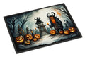 Krampus The Christmas Demon Spooky Halloween Doormat Indoor Outdoor 18H X 27W Front Door Mat Rugs for Entryway, Non Slip Washable