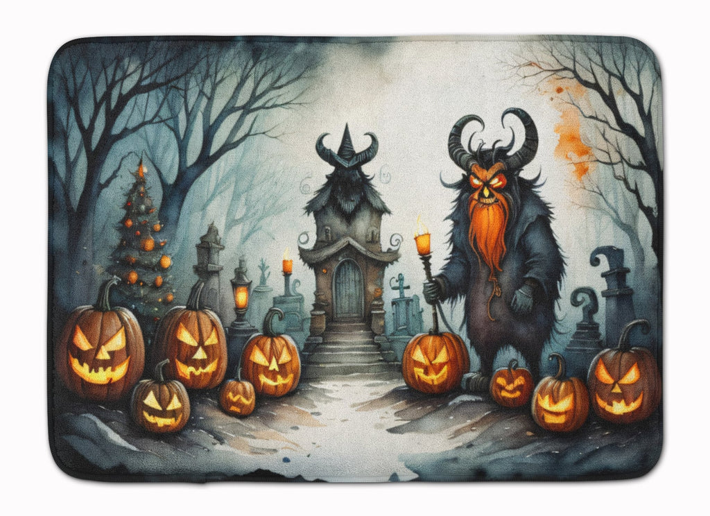 Krampus The Christmas Demon Spooky Halloween Memory Foam Kitchen Mat Machine Washable Anti-Fatigue Cushion Comfort Bath or Kitchen Rug