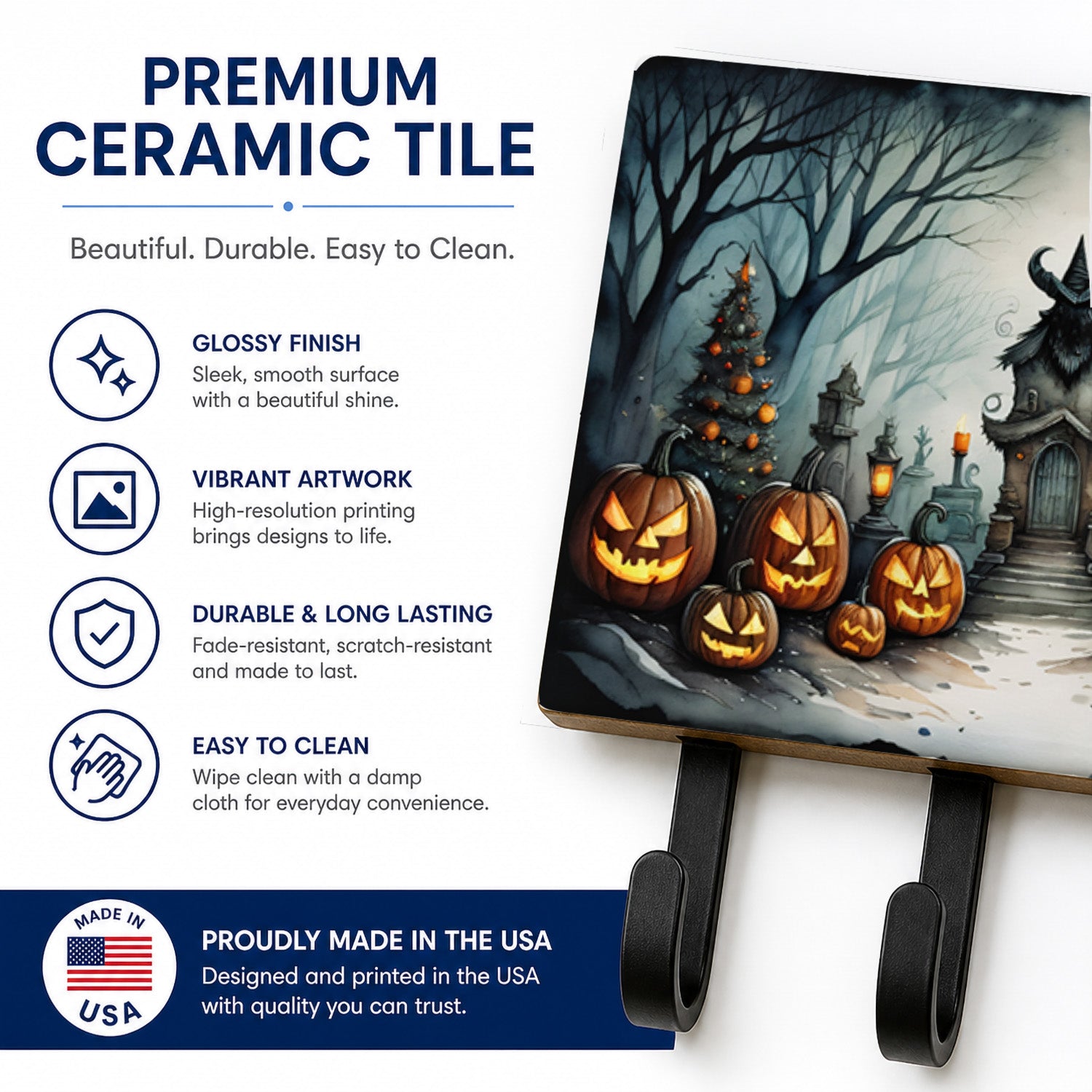 Krampus The Christmas Demon Spooky Halloween Leash or Key Holder Wall Hooks, Coat Rack Wall Mount, for Hanging Keys, Towels, Aprons, Leashes