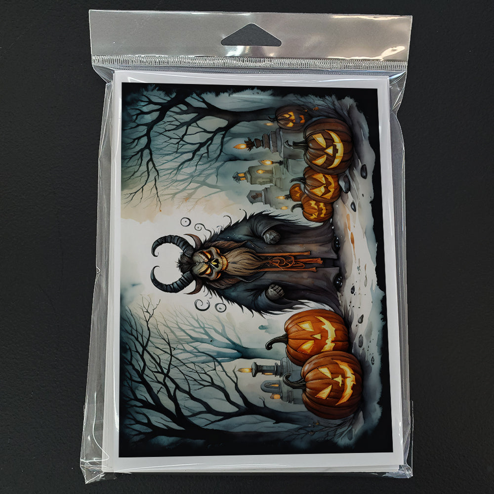 Krampus The Christmas Demon Spooky Halloween Greeting Cards Pack of 8 Blank Cards with Envelopes Whimsical A7 Size 5x7