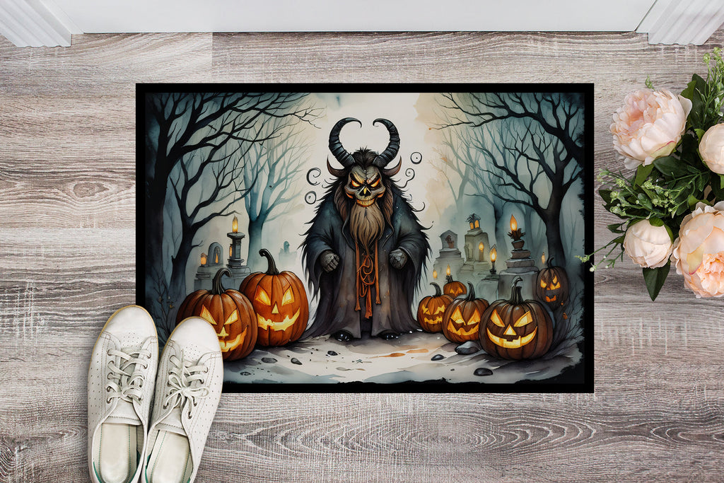 Krampus The Christmas Demon Spooky Halloween Doormat Indoor Outdoor 24H X 36W Front Door Mat Rugs for Entryway, Non Slip Washable Low Pile,