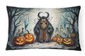 Krampus The Christmas Demon Spooky Halloween Decorative Throw Pillow 12x16 Indoor Outdoor Accent Cushion, Fabric Cover with Insert for Sofa, Bed, Porch & Living Room