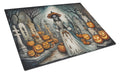 La Catrina Skeleton Spooky Halloween Cutting Board Tempered Glass Kitchen Cutting Surface, Heat Resistant Chopping, Non-Slip Feet, Food Prep & Serving