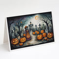 La Catrina Skeleton Spooky Halloween Greeting Cards Pack of 8 Blank Cards with Envelopes Whimsical A7 Size 5x7