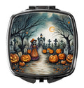 La Catrina Skeleton Spooky Halloween Compact Mirror Decorative Travel Makeup Mirror for Women Girls Gifts Pocket Makeup Mirror Folding Handheld