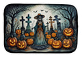 La Catrina Skeleton Spooky Halloween Dish Drying Mat Absorbent Dish Drying Mat Pad for Kitchen Counter Dish Drainer Mat for Countertop, 14 x 21", Multicolor