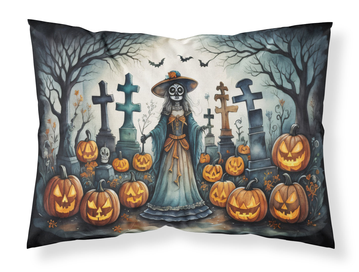 La Catrina Skeleton Spooky Halloween Standard Pillowcase Lightweight Super Soft Easy Care Decorative Artwork Pillowcase, Standard
