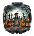 La Catrina Skeleton Spooky Halloween Compact Mirror Decorative Travel Makeup Mirror for Women Girls Gifts Pocket Makeup Mirror Folding Handheld
