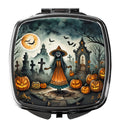 La Llorona Skeleton Spooky Halloween Compact Mirror Decorative Travel Makeup Mirror for Women Girls Gifts Pocket Makeup Mirror Folding Handheld