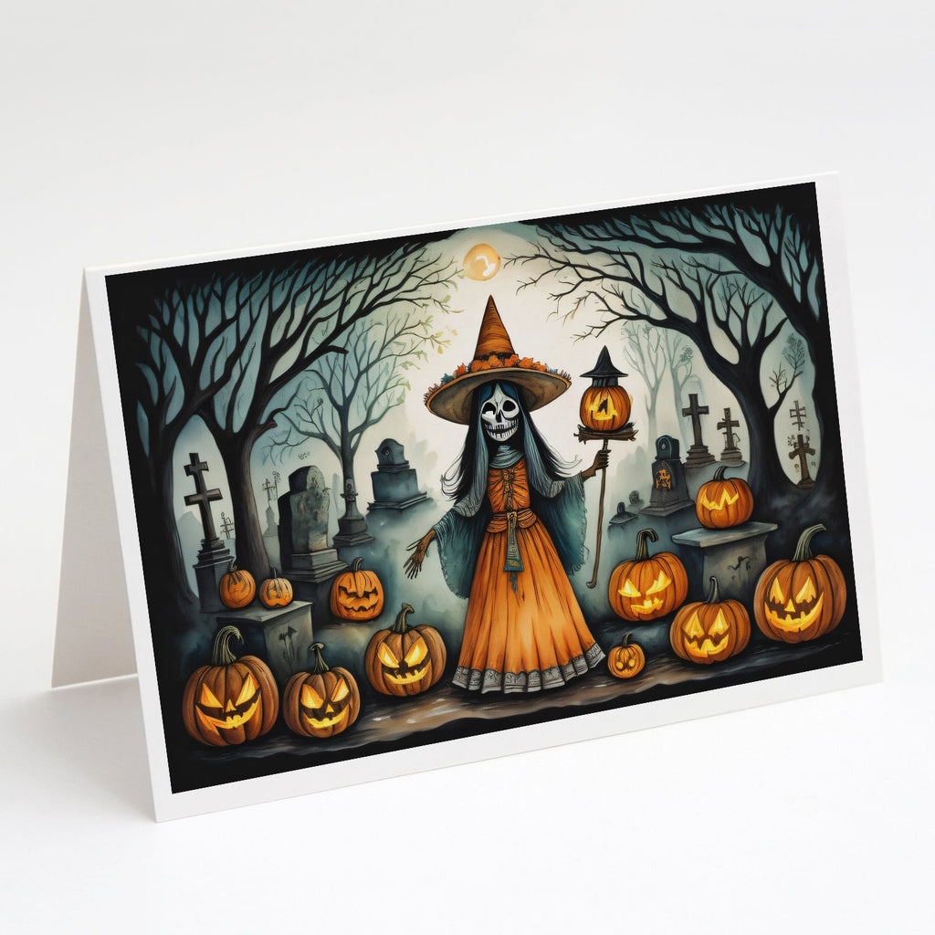 La Llorona Skeleton Spooky Halloween Greeting Cards Pack of 8 Blank Cards with Envelopes Whimsical A7 Size 5x7