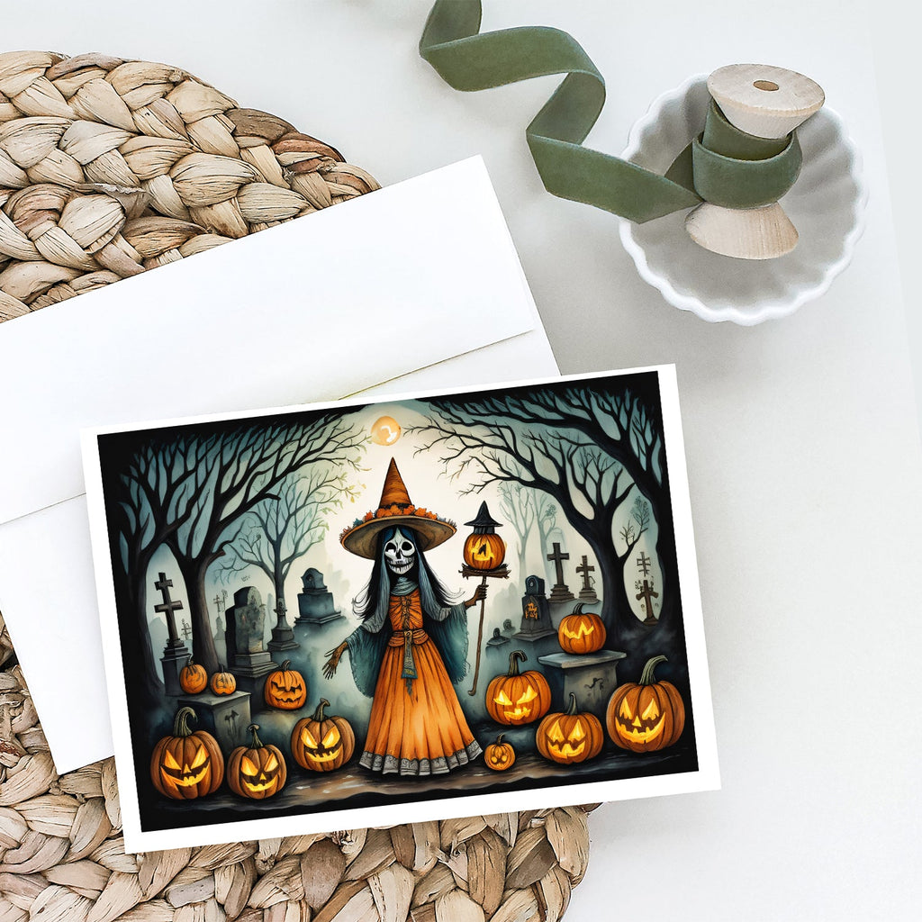La Llorona Skeleton Spooky Halloween Greeting Cards Pack of 8 Blank Cards with Envelopes Whimsical A7 Size 5x7
