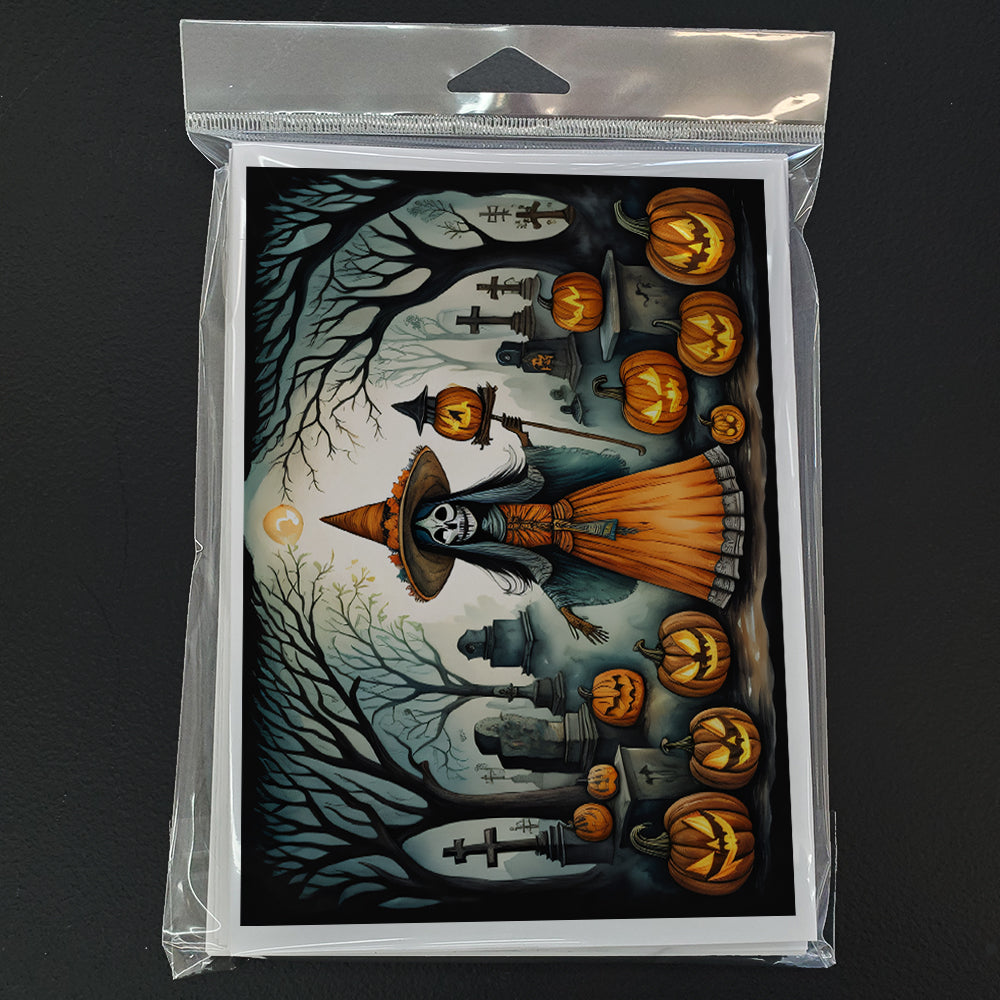 La Llorona Skeleton Spooky Halloween Greeting Cards Pack of 8 Blank Cards with Envelopes Whimsical A7 Size 5x7
