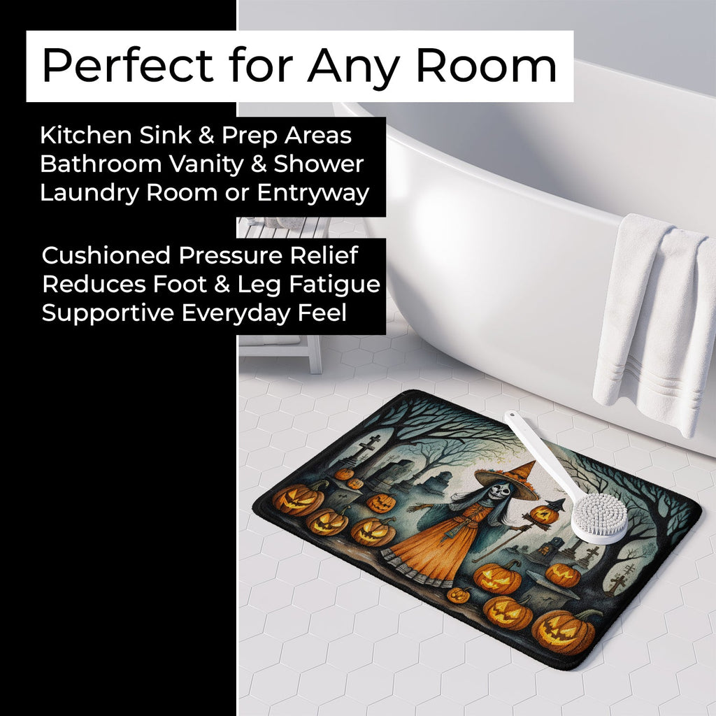 La Llorona Skeleton Spooky Halloween Memory Foam Kitchen Mat Machine Washable Anti-Fatigue Cushion Comfort Bath or Kitchen Rug