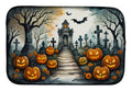 Marigold Spooky Halloween Dish Drying Mat Absorbent Dish Drying Mat Pad for Kitchen Counter Dish Drainer Mat for Countertop, 14 x 21", Multicolor