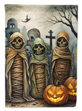 Mummies Spooky Halloween House Flag 28x40 Porch Sleeve Pole Decorative Outside Yard Banner Artwork Wall Hanging, Polyester