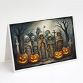 Mummies Spooky Halloween Greeting Cards Pack of 8 Blank Cards with Envelopes Whimsical A7 Size 5x7