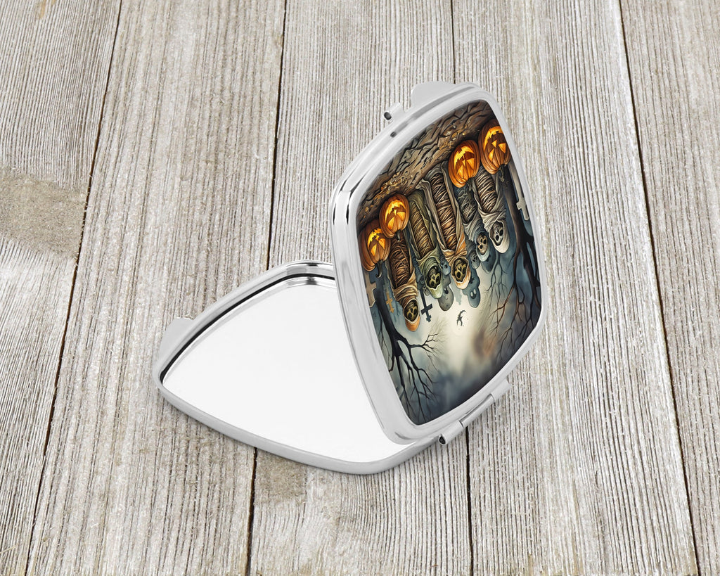 Mummies Spooky Halloween Compact Mirror Decorative Travel Makeup Mirror for Women Girls Gifts Pocket Makeup Mirror Folding Handheld
